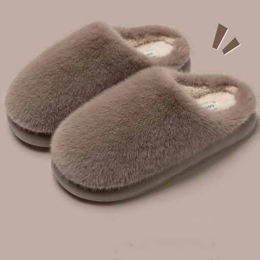 Faux Fur Warm Slippers Dames