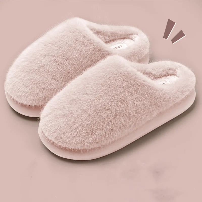 Faux Fur Warm Slippers Dames