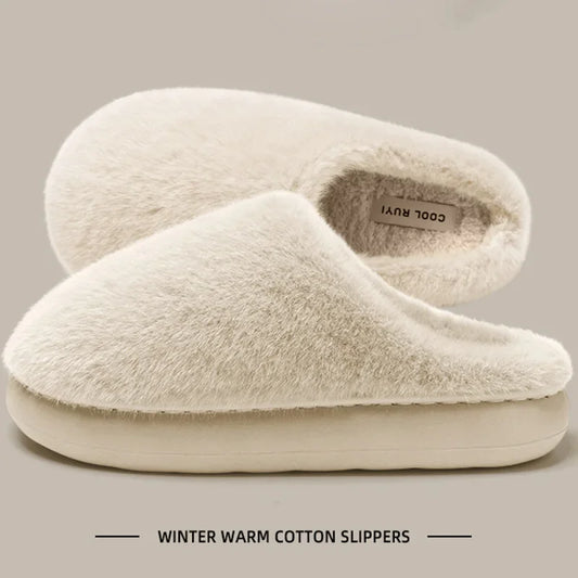 Faux Fur Warm Slippers Dames